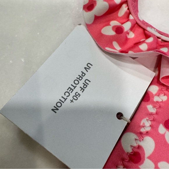 Zara Baby Girl One Piece Swim Suit UPF +50 Pink Floral Sz 6-12 Months NWT - Picture 3 of 6